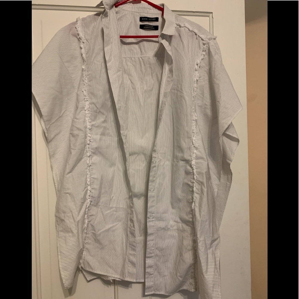 Each X Other Douglas White Striped Blouse S Small